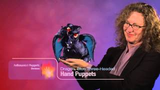 Folkmanis® Blue Three Headed Dragon Puppet Demo [upl. by Craddock]