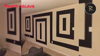 2024 Geometric wall painting ideas  Geometric design with paint  Modern Home Interior [upl. by Groeg]