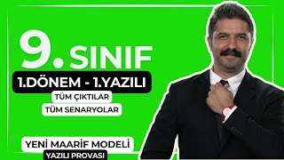 9SINIF  1Dönem  1Yazılı Provası  Yeni Maarif Modeli  Tüm Çıktılar  Tüm Senaryolar [upl. by Ennahgiel]