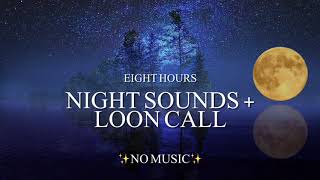 8 Hours Nature Sounds At Night amp Occasional Loon Call No Music [upl. by Ikik144]