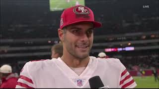 Jimmy Garoppolo interview after 4 touchdown game  49ers  Arizona Cardinals [upl. by Fayina]