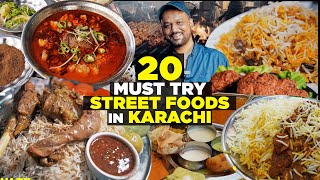 20 Karachi Street Foods You Must Try  Ultimate Nihari Biryani Paya Bun Kabab Chanay and more [upl. by Constance]