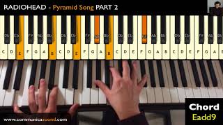 PYRAMID SONG Radiohead PIANO PART2 Tutorial  Step by Step [upl. by Arvonio]