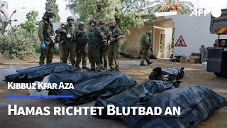 Massaker im Kibbuz Kfar Aza quotDie Hamas muss dafür bezahlenquot  AFP [upl. by Celin]