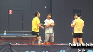 Amazing Skills  Ma Long amp Xu Xin Catch Ball on Bat [upl. by Valerye]