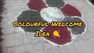 Beautiful Welcome Rangoli Designs with Colours  Special Rangoli  By heavenlady4007 [upl. by Karli154]