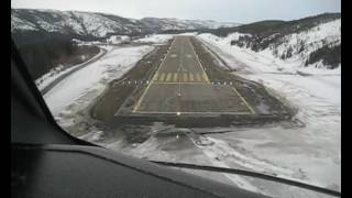 Wideroe Dash 8 cockpit view landing at Mosjøen [upl. by Rhynd802]