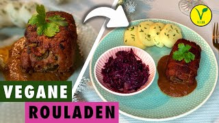 Mit diesen veganen Rouladen überzeugst du jeden Fleischfresser   Vegane Rouladen mit Bratensoße [upl. by Chastain]