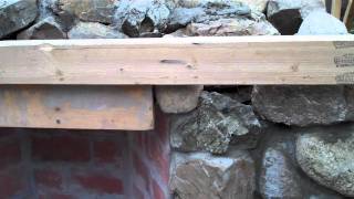 DIY  Outdoor Rumford Fireplace Fieldstone Part 11 [upl. by Weibel]