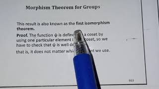 59 MTH633 Group Theory Morphism Theorem for Groups [upl. by Nonnahsal]