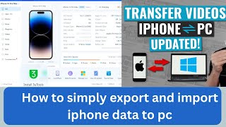 How simply export and import iPhone data to pc without iTunes I transfer iPhone data [upl. by Barlow]