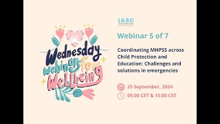 Coordinating MHPSS across child protection amp education Challenges  solutions in emergencies  WWW [upl. by Eneiluj]