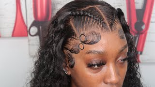 Braided Frontal Hairstyle W Dramatic Baby Hairs Ft Recool Hair [upl. by Askari742]