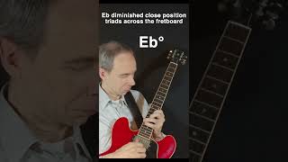 Eb diminished triads in close position across the fretboard guitar guitarpractice jazz chords [upl. by Hubert784]