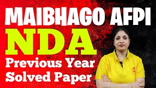 MAI BHAGO AFPI NDA Previous Year Question Paper  MAIBHAGO AFPI Solved Question Paper [upl. by Lytton]