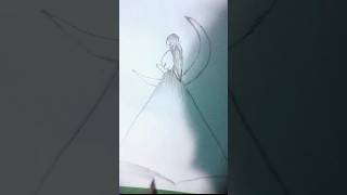 Girl with butterfly pencil sketch drawing youtubeshorts sheetalart art shortvideo shortsfeed [upl. by Miarfe]