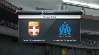 Evian TG  Olympique de Marseille PES 2013  Ligue 1 20122013 24ème Journée  CPU Vs CPU [upl. by Prouty]