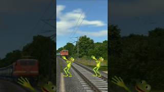 funny colourful frogs dance on track magic video tranding youtubeshorts [upl. by Torey256]