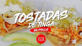 Tostadas de tinga de pollo con chipotle  Cocina Fácil [upl. by Aleicarg]