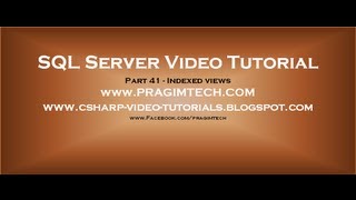 Indexed views in sql server Part 41 [upl. by Erny]