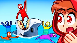 7 Friends vs 1 SHARK Gang Beasts [upl. by Van]