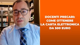 Precari come ottenere la carta del docente da 500 euro [upl. by Ludlow]