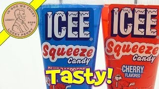 Icee Squeeze Pop Candy  Cherry and Blue Raspberry Flavors [upl. by Conant]