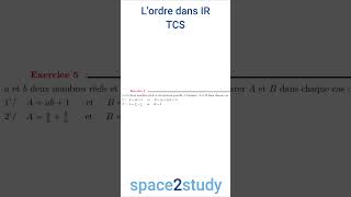 Exercice 5 Série 6 Lordre dans IR TCS Maths [upl. by Jonas749]