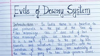 Essay on dowry system in English  The Dowry System  Dahej Pratha  Short essay on Dowry System [upl. by Rehteh]