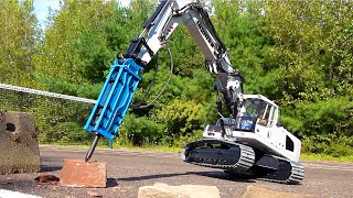 Hammered amp Stoned  NEW Excavator Breaks in NEW ELECTRiC Jackhammer  Liebherr 946  RC ADVENTURES [upl. by Feldman]