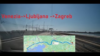 ❤️‍🔥Timelapse footage of driving 🇮🇹 Venezia  🇸🇮 Ljubljana  🇭🇷 Zagreb ❤️‍🔥 [upl. by Julieta]