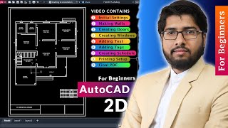 AutoCAD Simple Floor Plan Tutorial for Beginners  Explained in Hindi [upl. by Annaiviv]