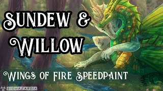 🍃 Sundew amp Willow 🍃 Wings of Fire  Poison Jungle Anniversary Speedpaint [upl. by Cheke50]