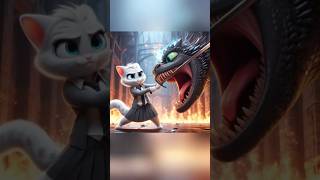 Cat vs Dragon fighting 😲 cat cute kittten catvideos catlover catlovers aiart poorcat [upl. by Nirtiac998]