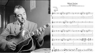 Django Reinhardt  Minor Swing Full Transcription for guitar guitar solo  violin solo [upl. by Klusek]