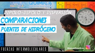 10Fuerzas Intermoleculares 1024 Comparaciones Puentes de Hidrógeno DipoloDipolo y Dispersión [upl. by Idonah41]