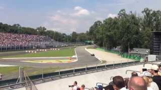 The view from Grandstand 6c on Prima Variante at Monza 2014 Italian Formula 1 Grand Prix [upl. by Adaminah]