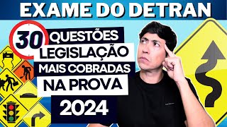 30 QUESTÕES ATUAIS COMENTADAS DO EXAME TEÓRICO 2024 Legislação de trânsito autoescola cnh [upl. by Rednave]