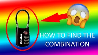 How to Find the Combination to a Master Combination Lock [upl. by Oisangi]