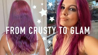 HOW TO COLOR CORRECT YOUR HAIR AT HOME USING ION COLOR BRILLIANCE CORRECTOR DYING MY HAIR PURPLE [upl. by Ahseneuq542]