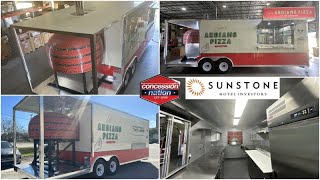 Luigis Andiamo Pizza for Sunstone Hotel  8x24 brick oven pizza trailer  Concession Nation [upl. by Eentirb657]