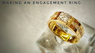 Making a Gold Engagement Ring of Diamond [upl. by Ajssatan]