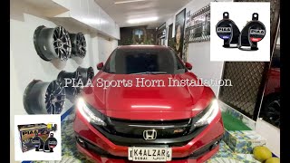 PIAA Euro Sports Horn Installation w Plug amp Play Harness Relay Kit on a 2020 Honda Civic RS Turbo [upl. by Newcomer]