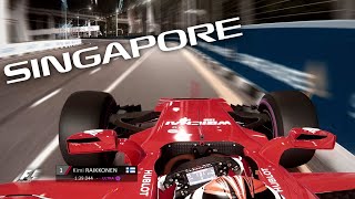 Kimi Räikkonens F1 2017 Ferrari SF70H at SINGAPORE Night  AssettoCorsa [upl. by Egreog881]