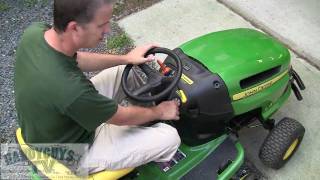 John Deere LA115 Lawn Tractor Controls Intro [upl. by Fondea]