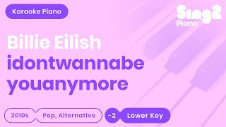 Billie Eilish  idontwannabeyouanymore Lower Key Karaoke Piano [upl. by Odnalro]