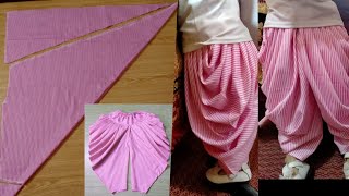 cute baby dhoti or patiala salwar easy cutting and stitching [upl. by Aidni]