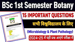 Bsc 1st semester botany Most important questions 202425Botany important question bsc Semester 1 [upl. by Adihsar]