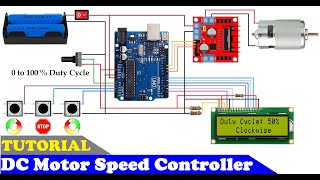 How To Make a DC Motor Speed Controller using Arduino and L298 Motor Driver [upl. by Sansone]