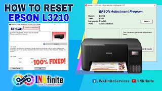 How to Reset EPSON L3210 Printer with Resetter  INKfinite [upl. by Yffat]